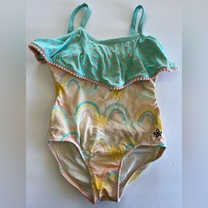 Matilda Jane Dream Chasers Rainbow Groove Swimsuit Girls Size 6 Swim Pool Beach